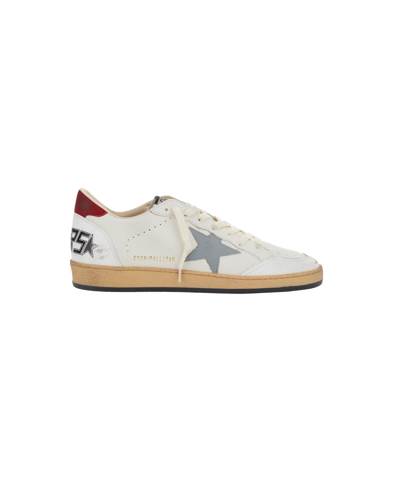 Golden Goose 'ball Star' White Low Top Sneakers With Star In Leather And Suede Man - Multicolor