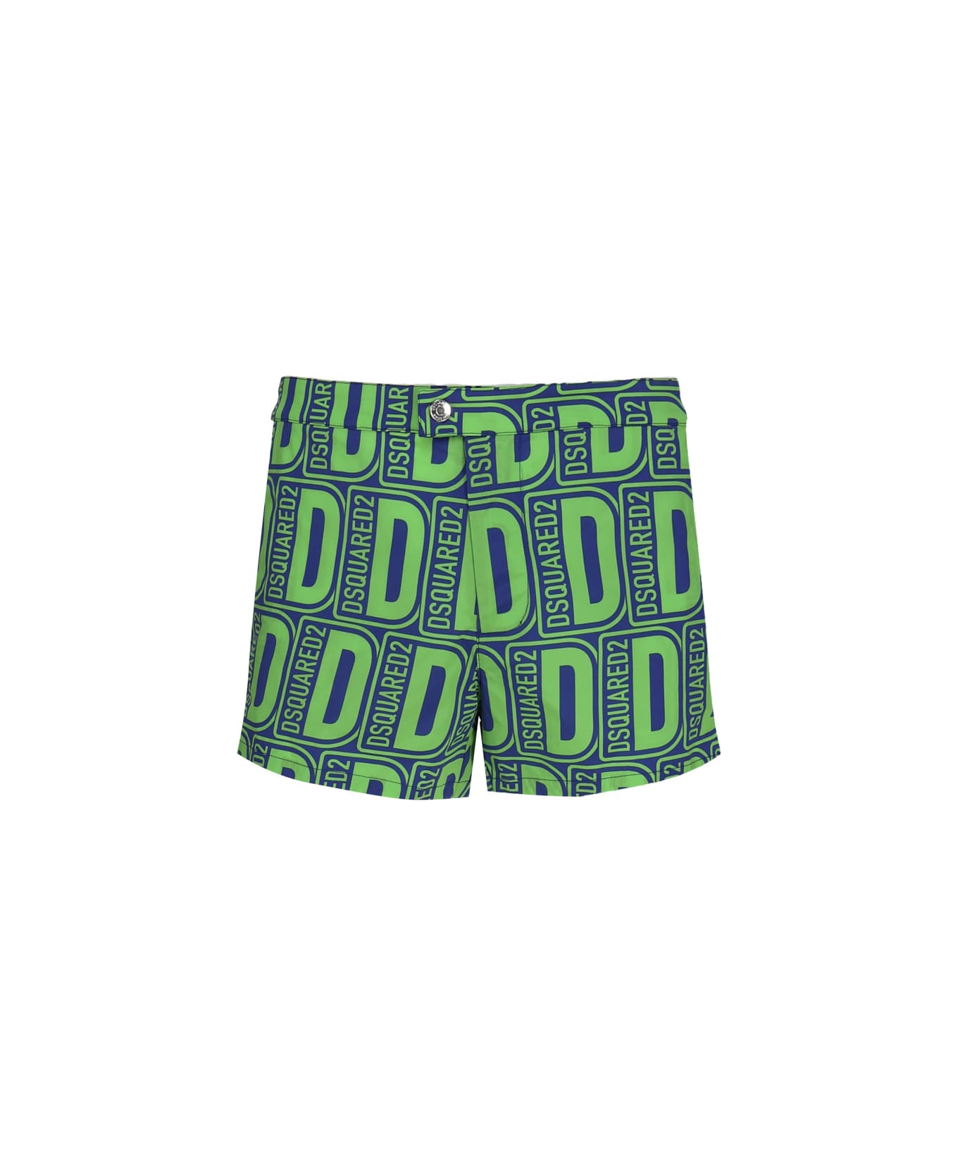 Dsquared2 Swim Boxer With All-over Print - Blue/green