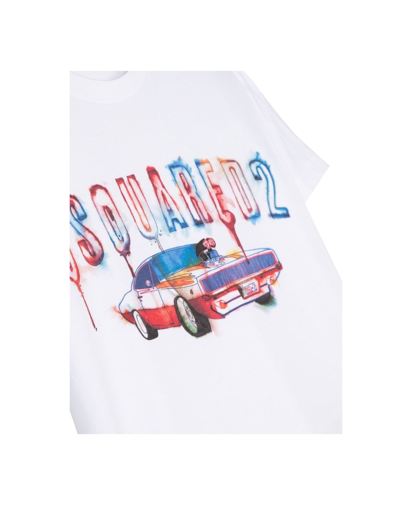 Dsquared2 Mc Logo T-shirt And Machine - WHITE