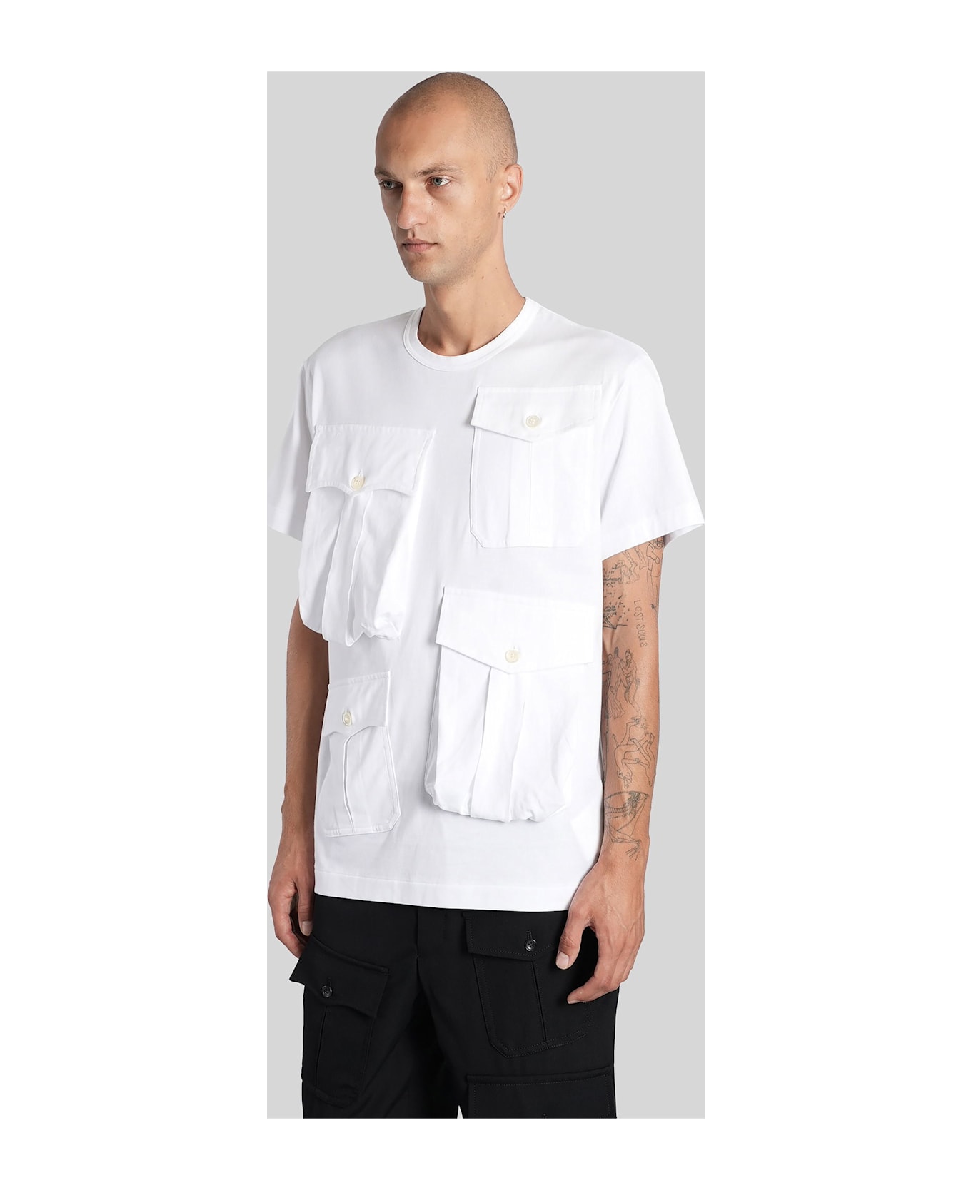 Comme Des Garçons Homme Plus T-shirt In White Cotton - white