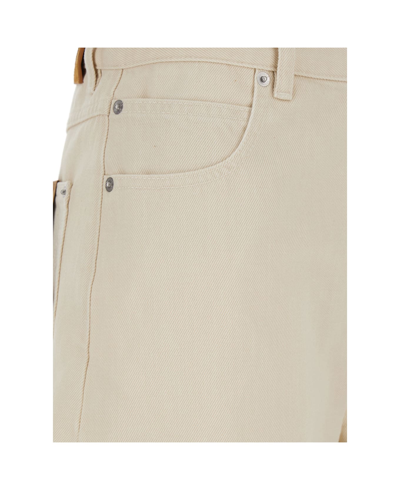 Bottega Veneta Stone Washed Printed Turned Up Denim - White