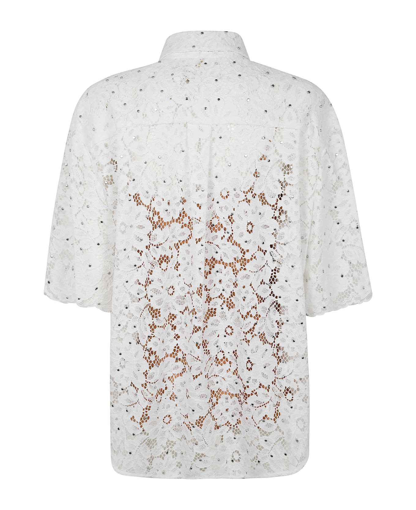MICHAEL Michael Kors Studded Floral Lace Shirt - White