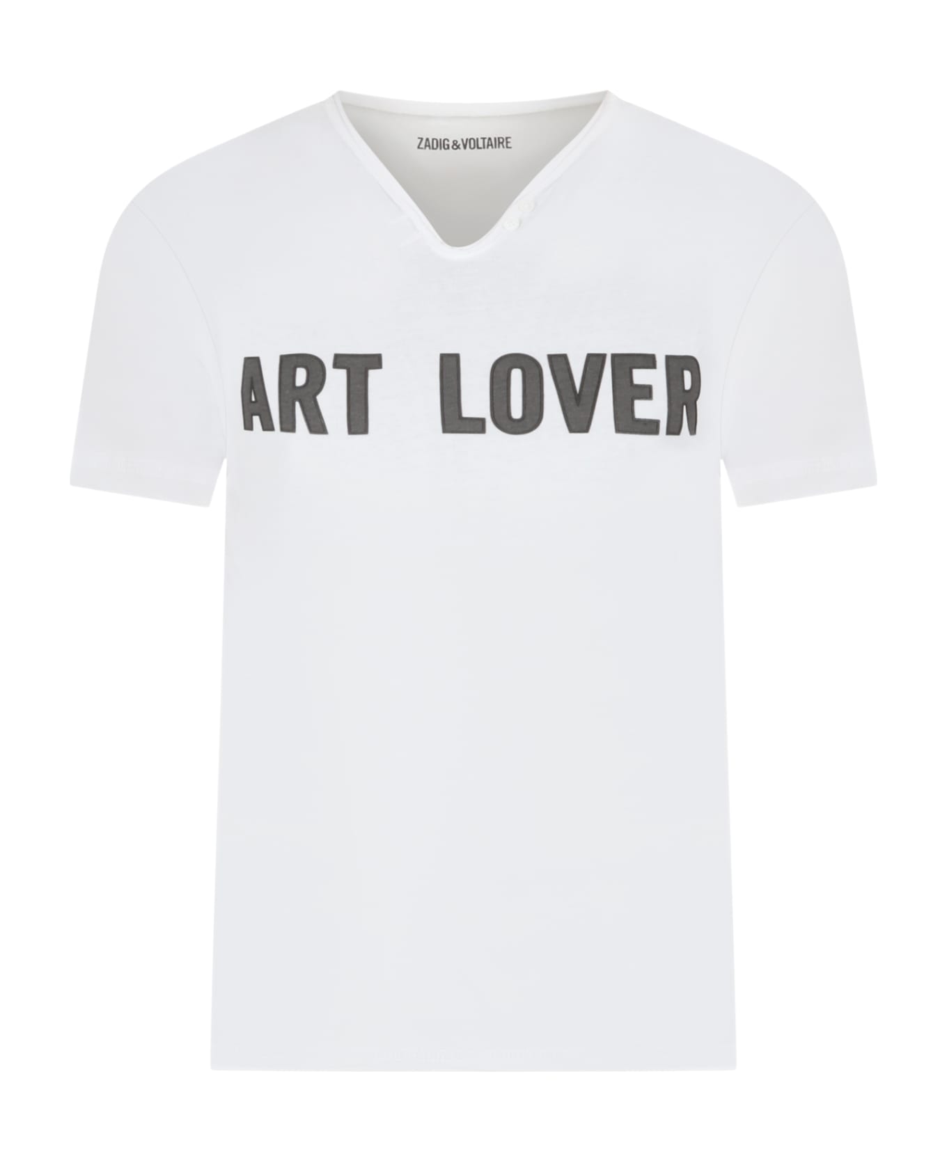 Zadig & Voltaire White T-shirt For Boy With Black Writing - White