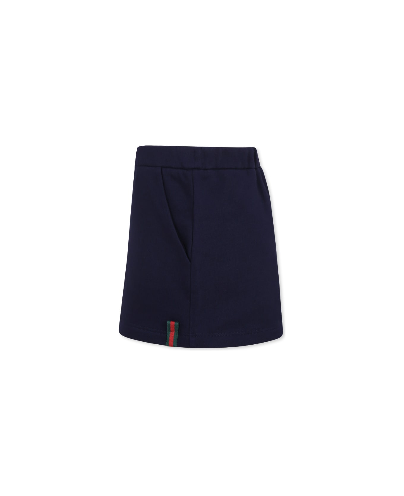 Gucci Blue Skirt For Girl With Web Detail - Blue