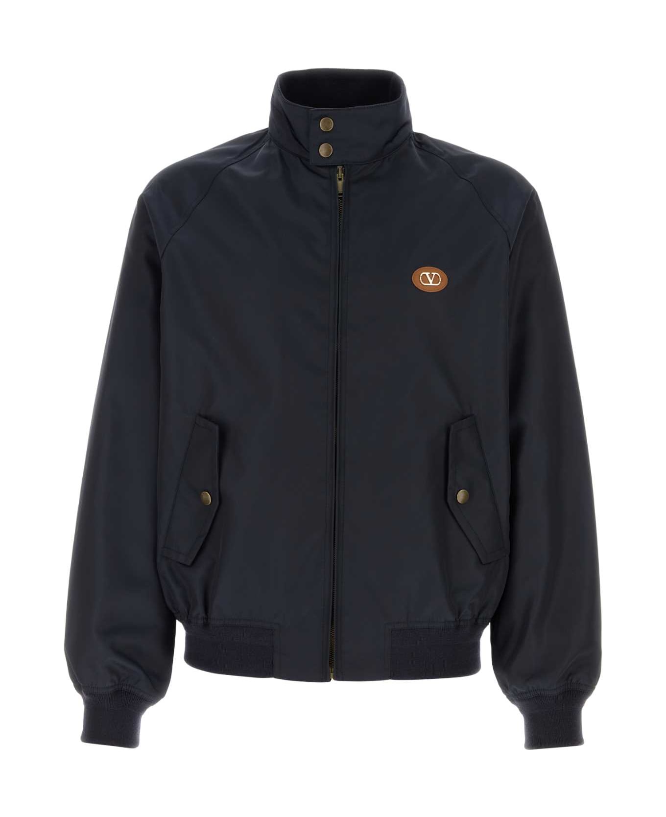 Valentino Garavani Navy Blue Nylon Jacket - NAVY