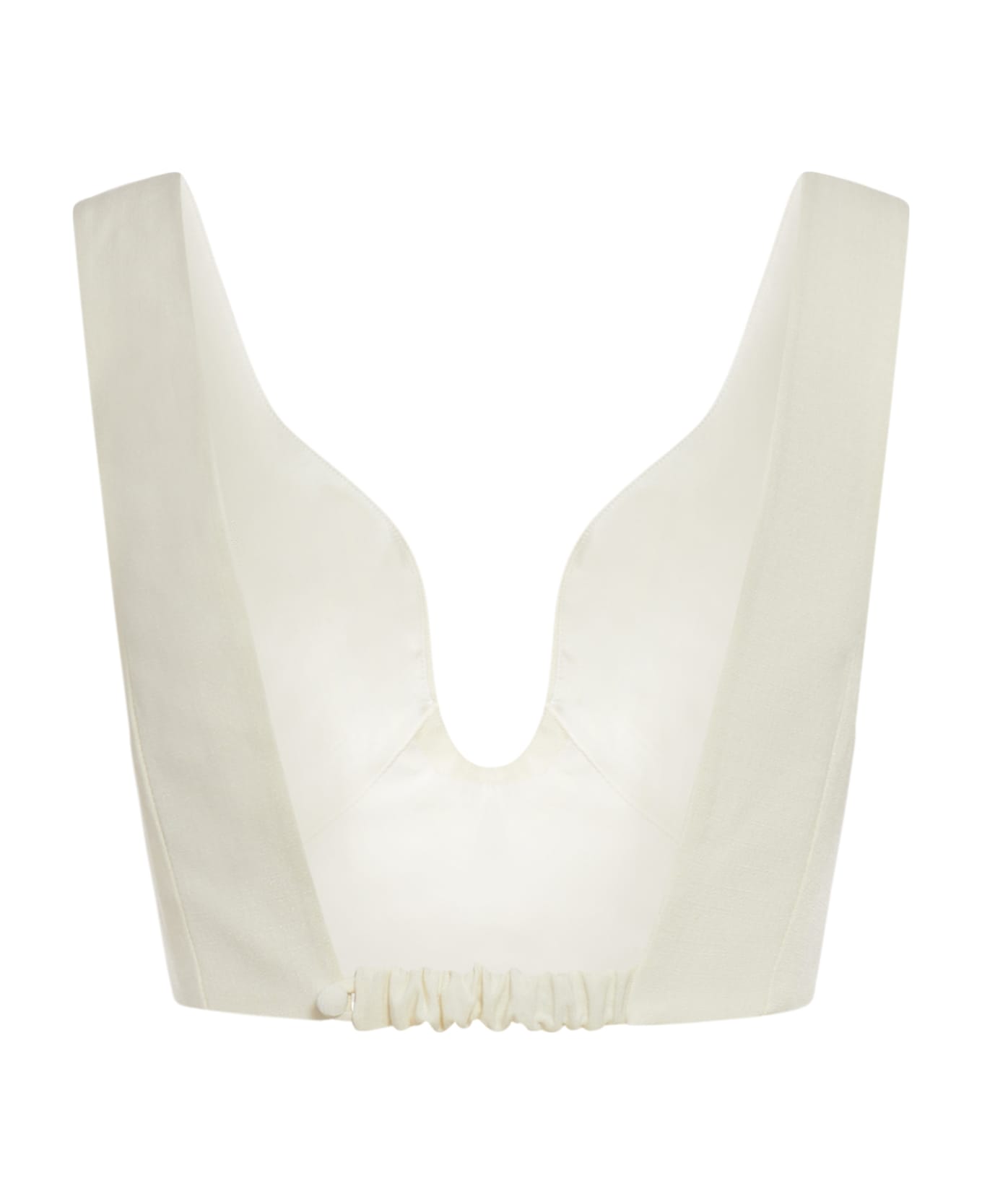 Jil Sander Graphic Curved Low Scooped Bra - Chalk