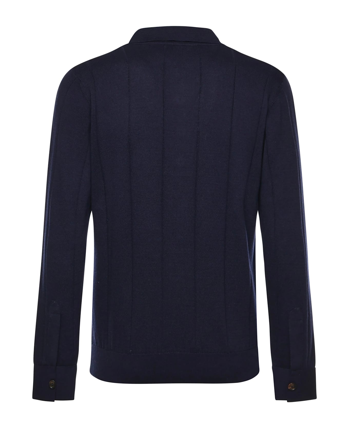 Eleventy Cotton And Cashmere Polo Shirt - Blue