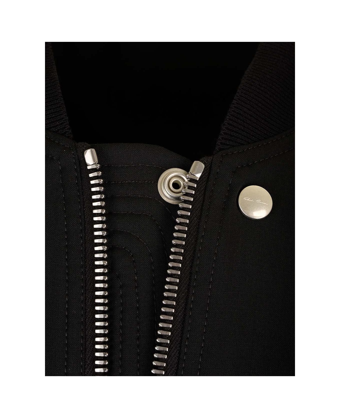 Rick Owens Long Sleeved Zipped Bomber Jacket - BLACK