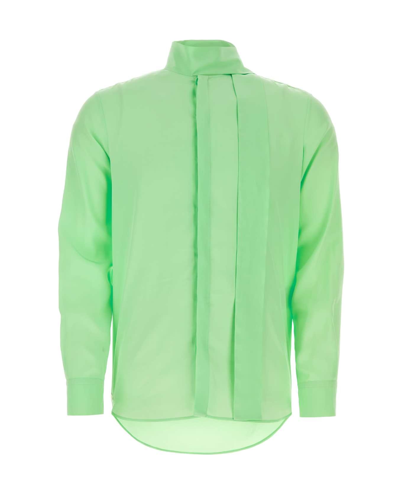 Valentino Garavani Fluo Green Silk Shirt - ICEMINT