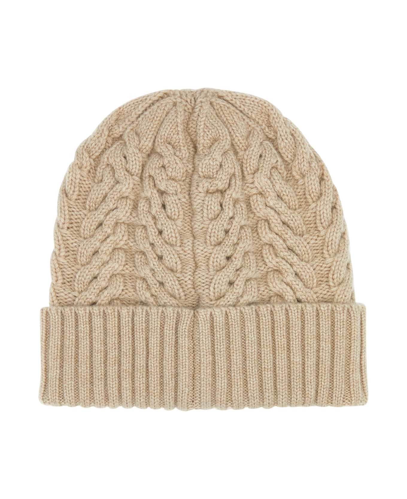 Moorer Beige Cashmere Maria Beanie Hat - SPHINXV