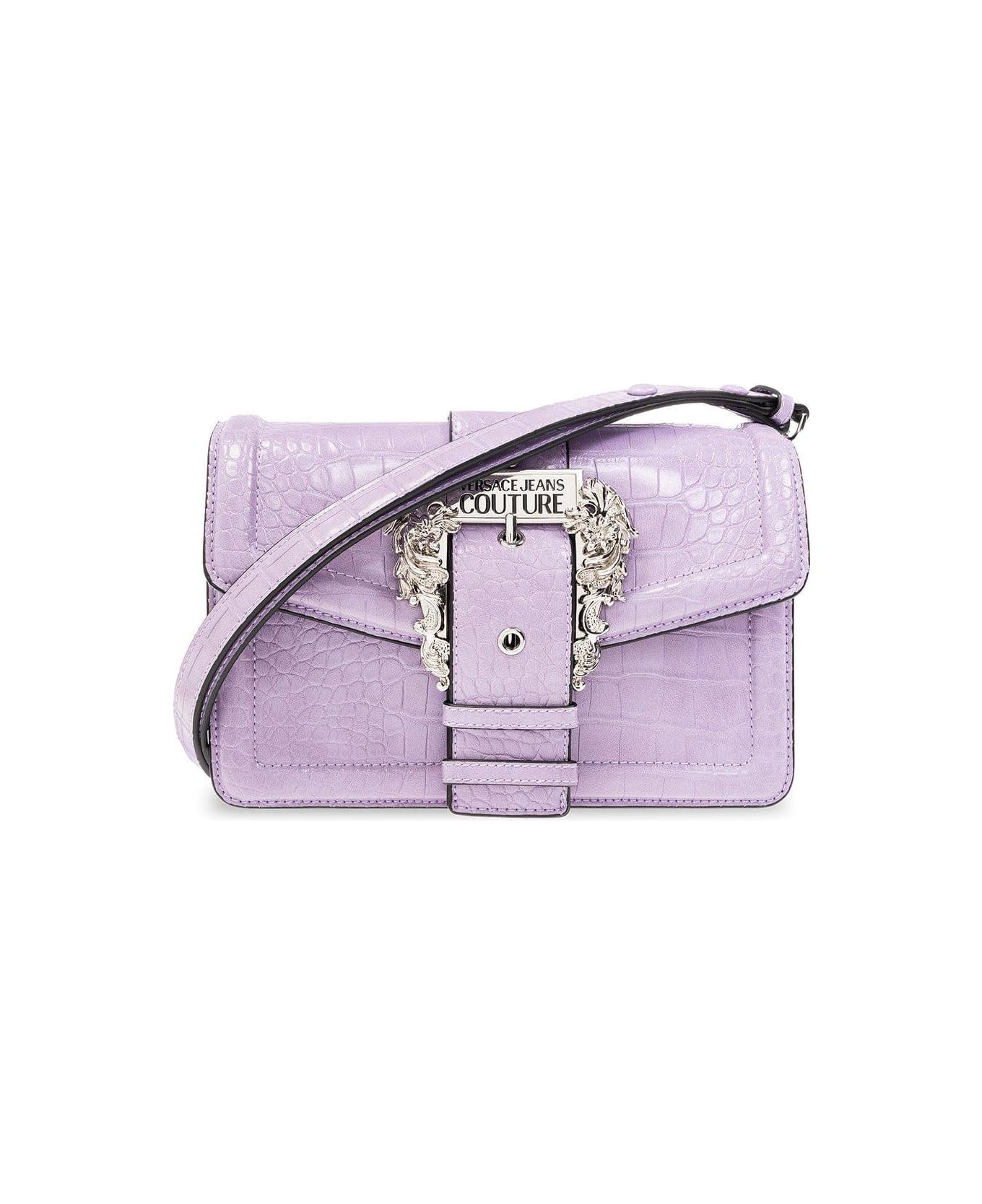 Versace Jeans Couture Baroque-buckled Small Shoulder Bag - Purple