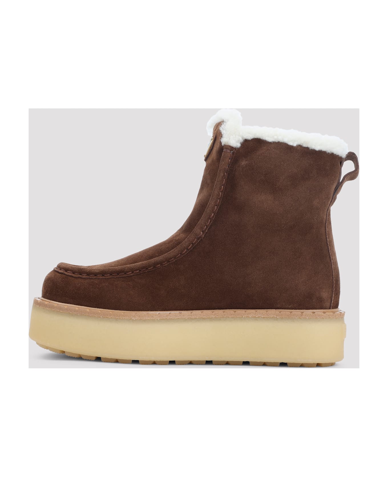 Prada Calf Leather Ankle Boots - Cacao