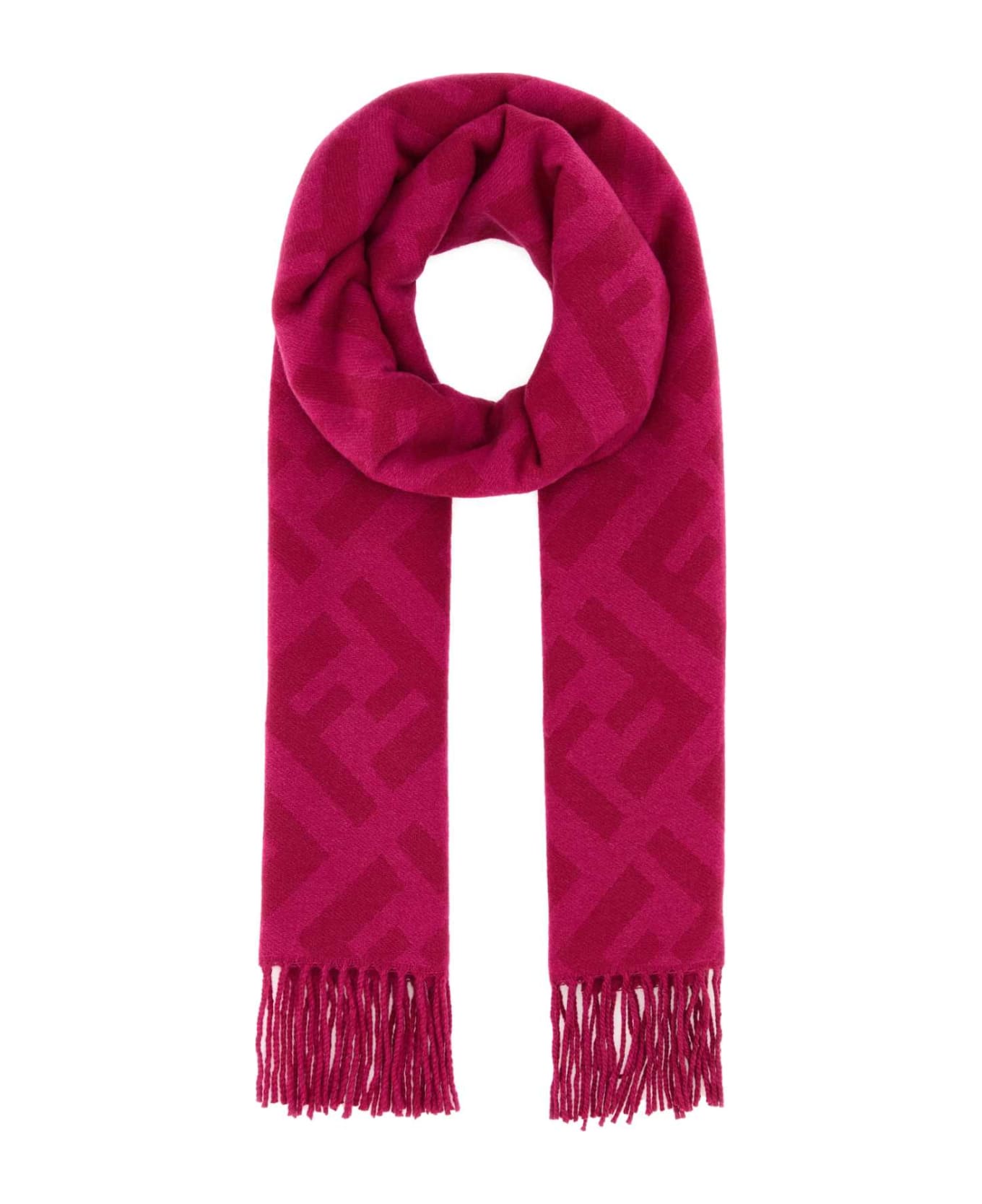 Fendi Embroidered Cashmere Scarf - CICLAMINO