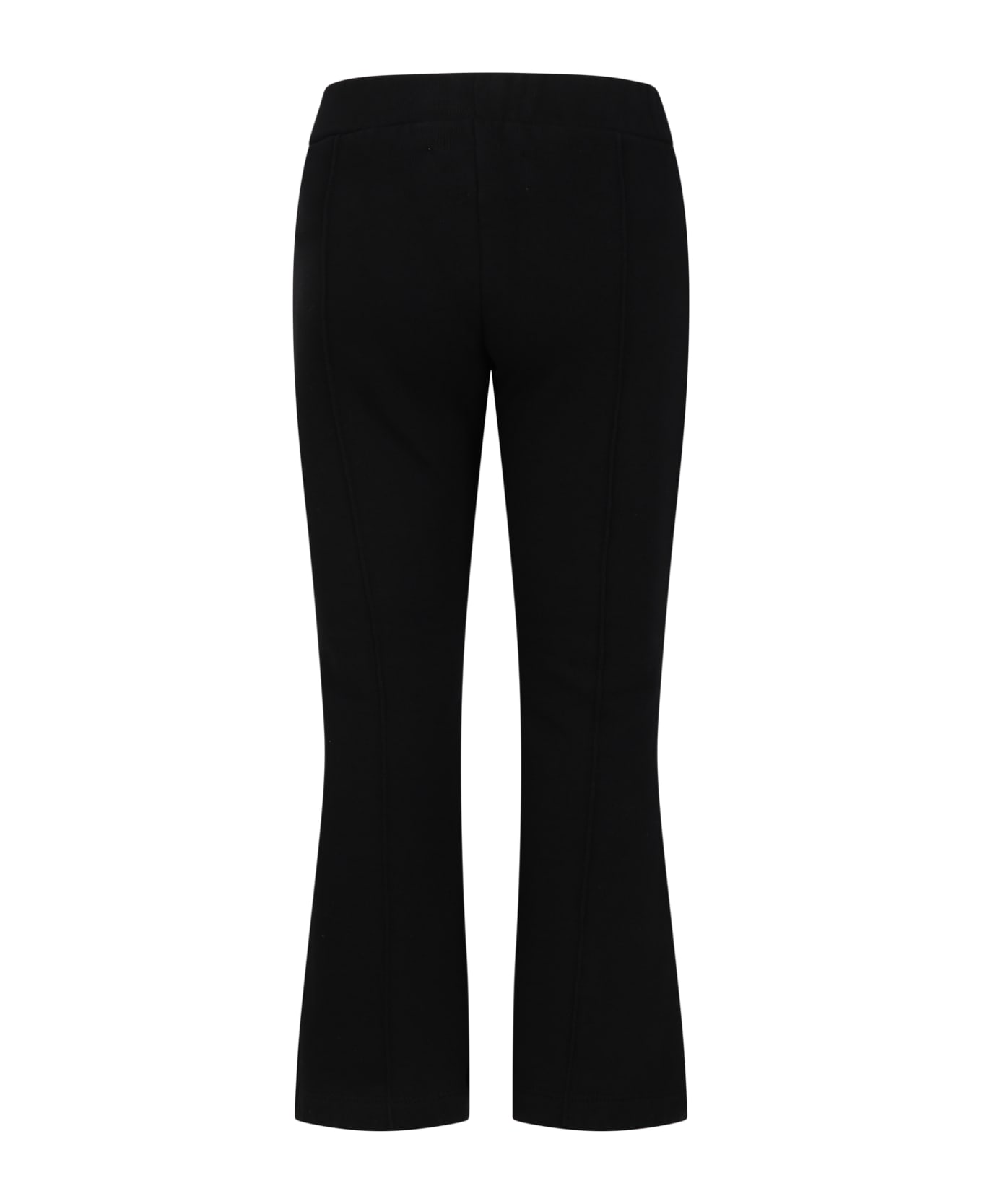 Off-White Black Trousers For Girl With Logo - Black