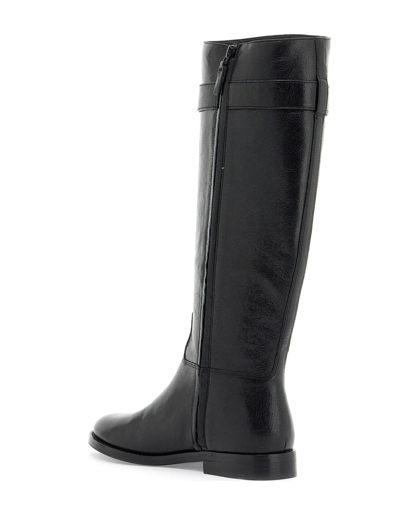 Tory Burch 
lock Ridin
 Black Leather Boots - PERFECT BLACK (Black)
