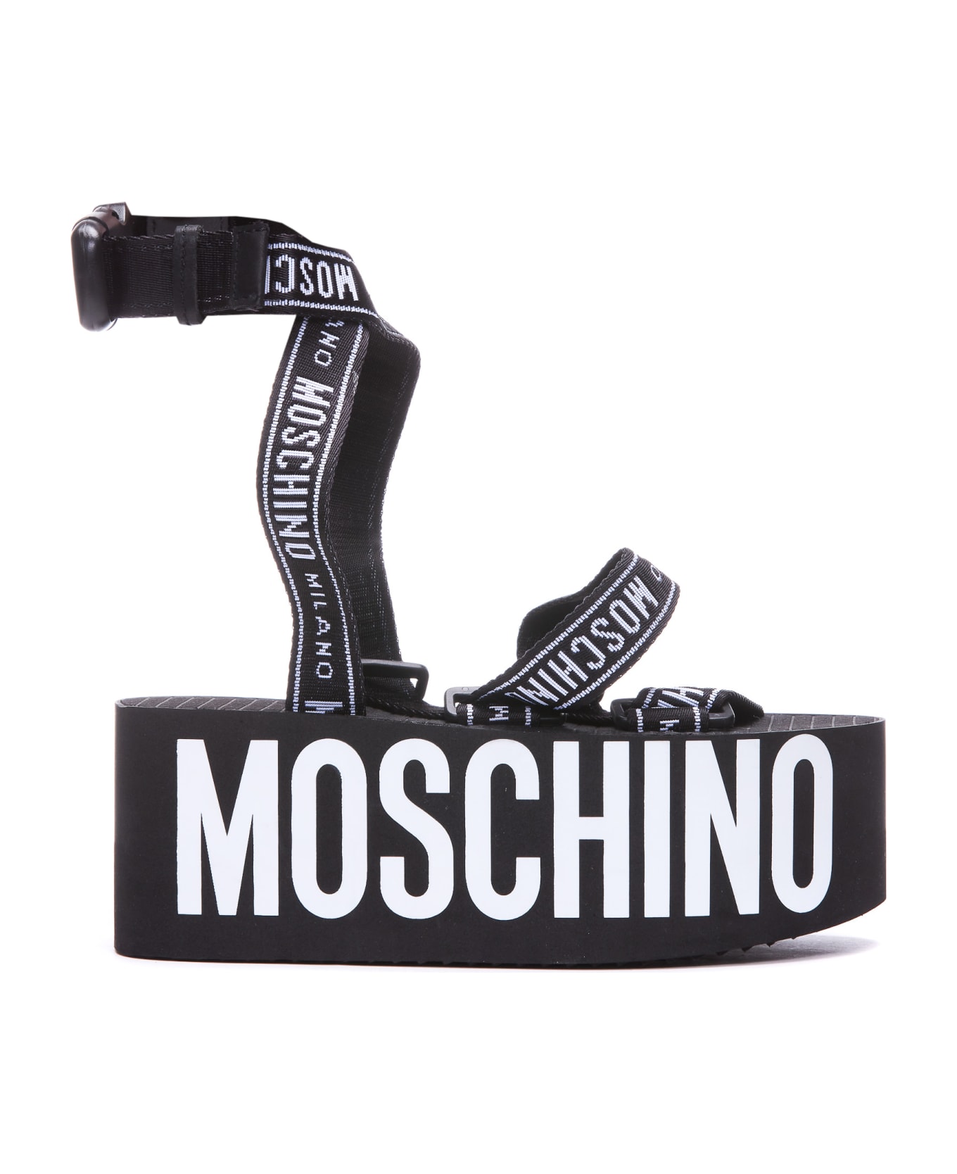 Moschino Logo Wedged Sandals | italist
