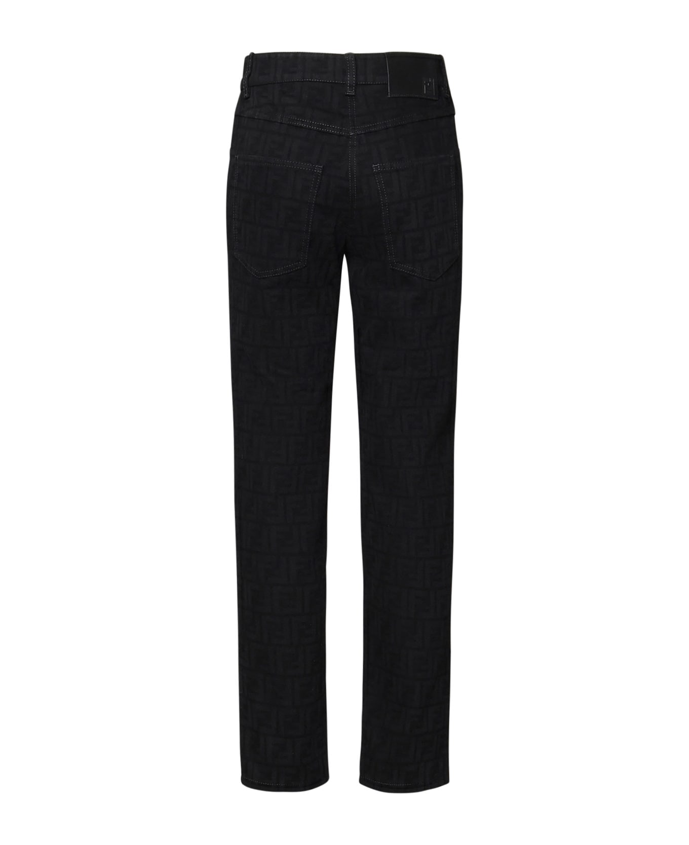 Fendi Jeans Ff Black In Cotton Denim - Black