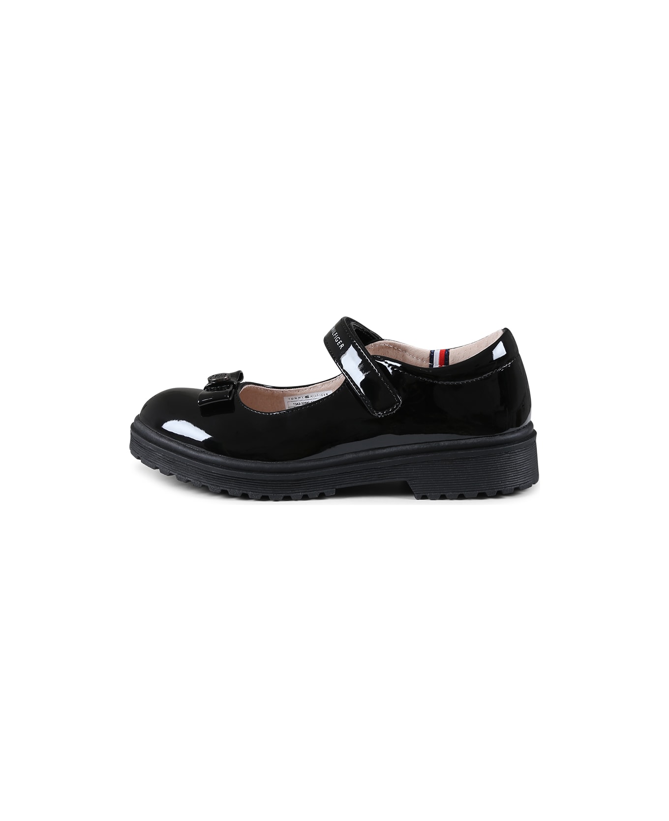 Tommy Hilfiger Black Ballet Flats For Girl With Logo - Black