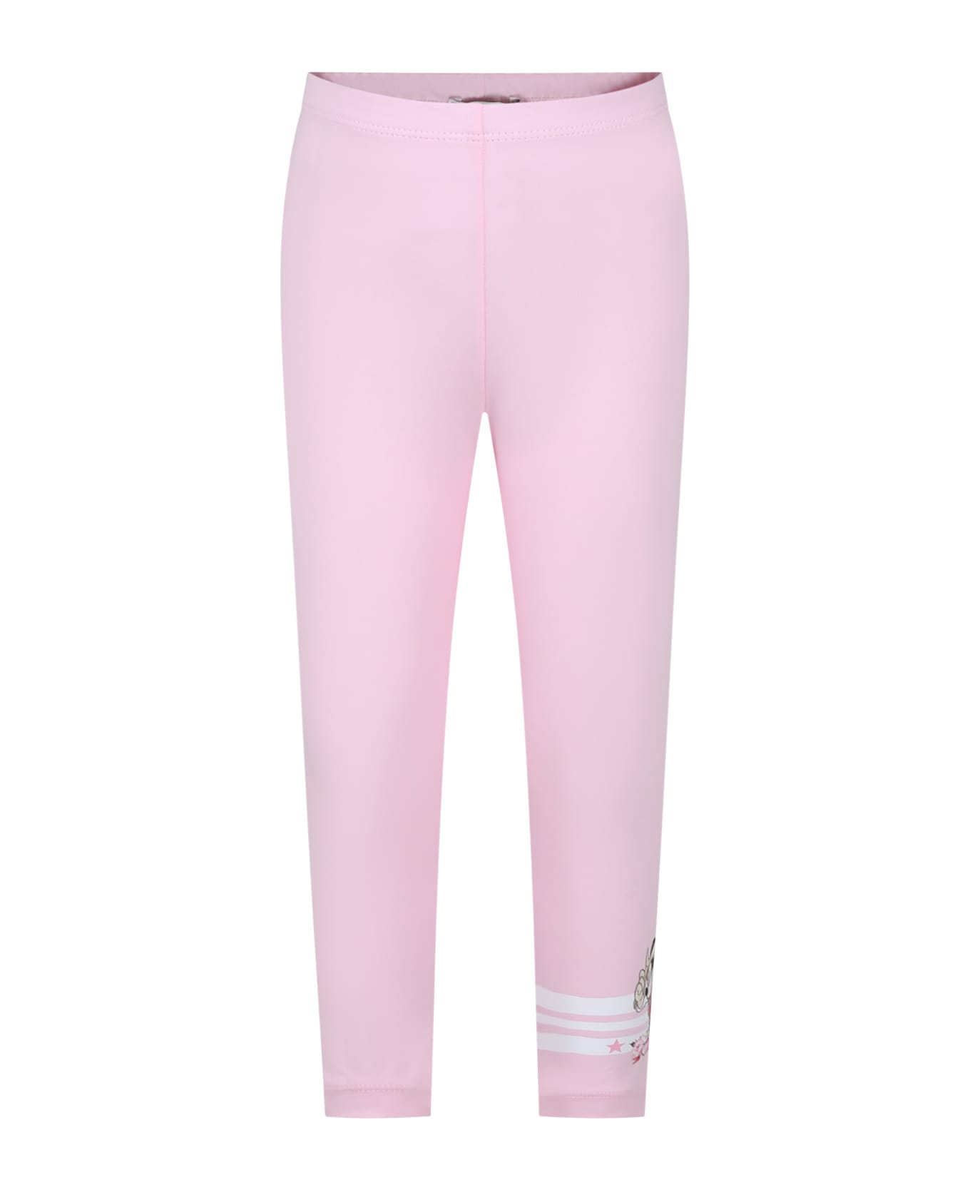 Monnalisa Pink Leggings For Girl With Minnie - Pink
