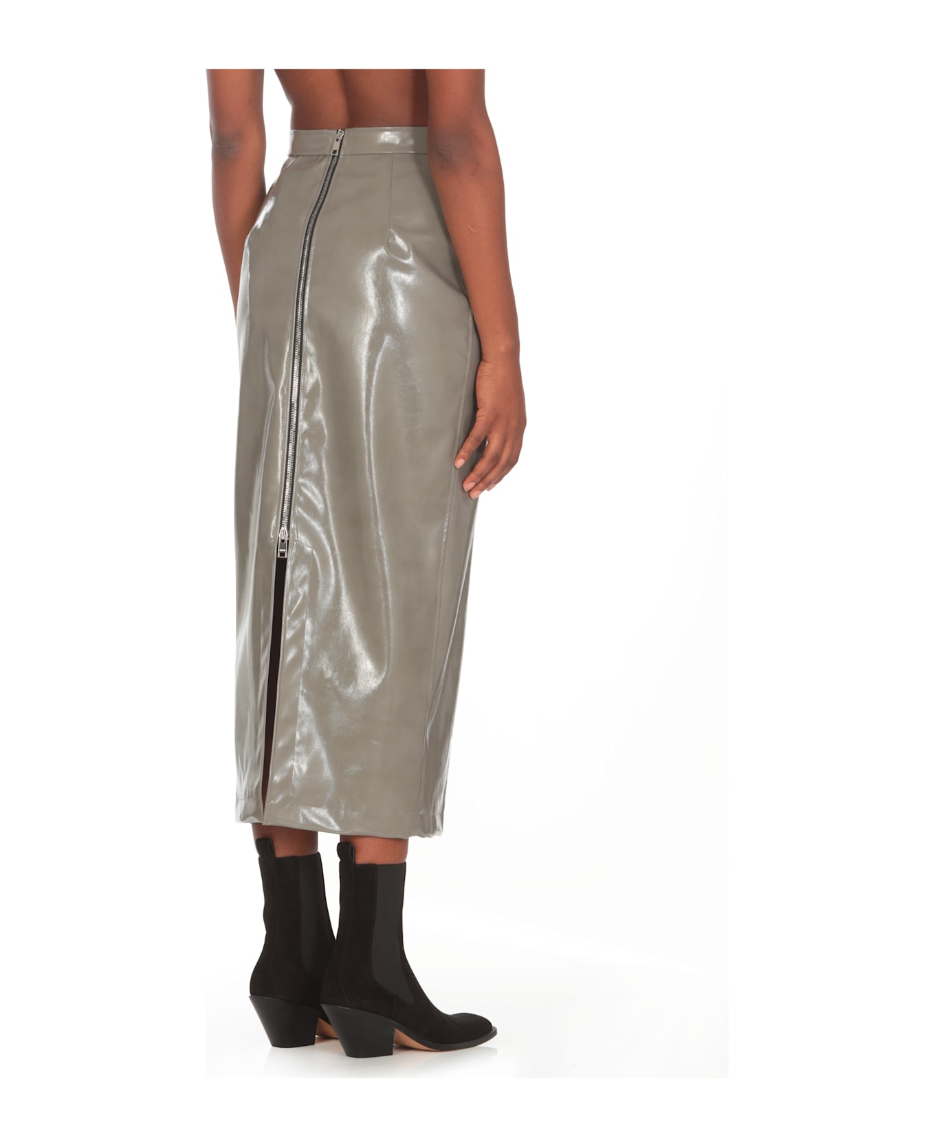 MSGM Skirt With Zip - Grey