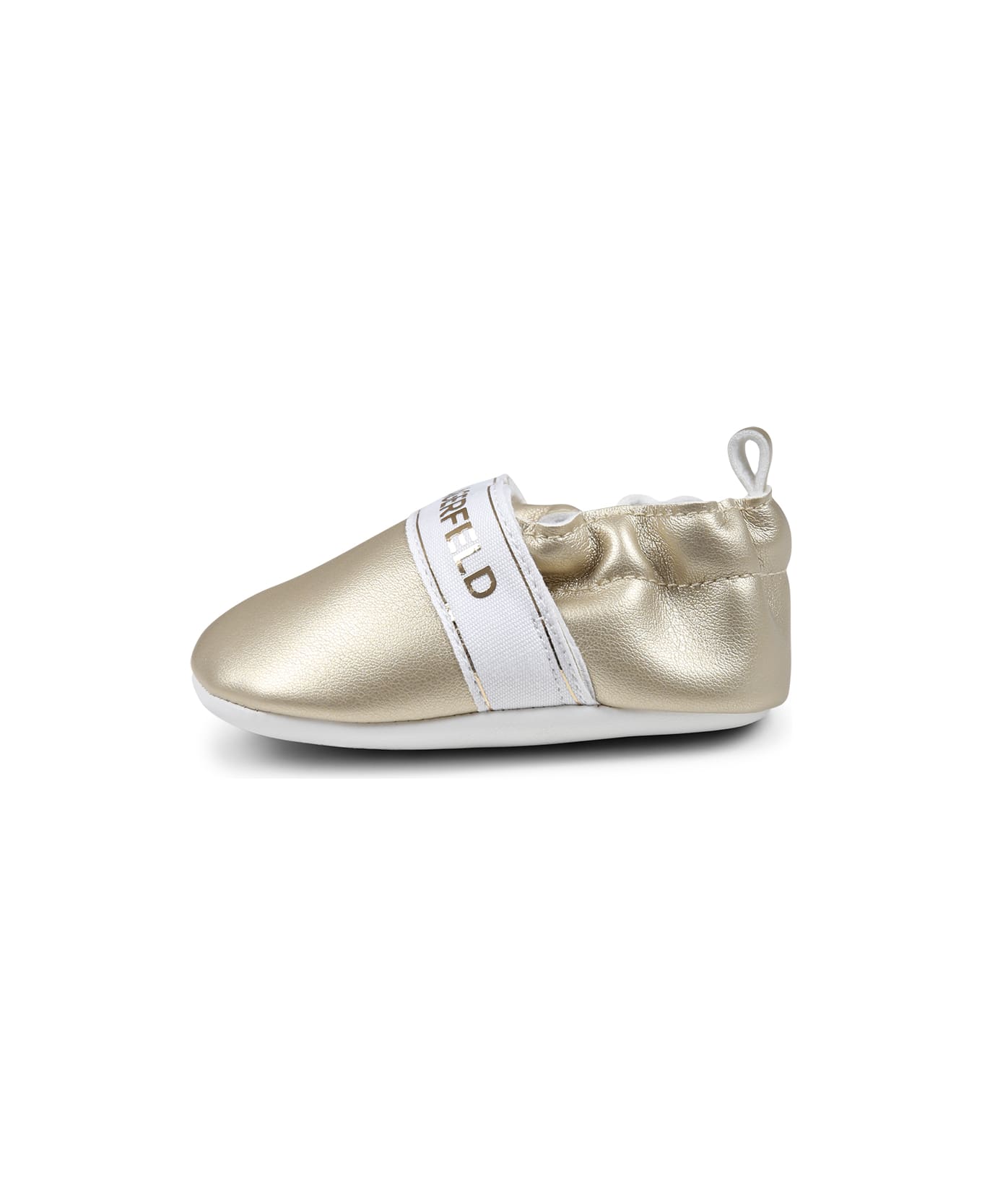 Karl Lagerfeld Kids Gold Slip On For Babykids With Logo - Gold