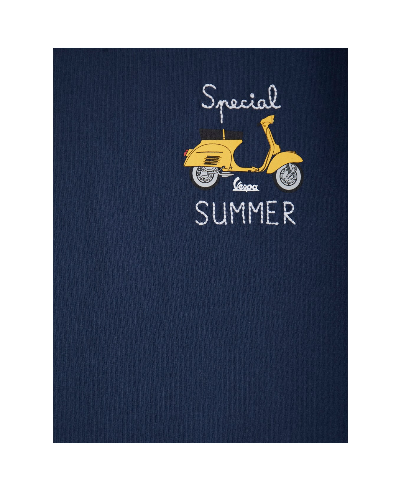 MC2 Saint Barth Blue T-shirt With Round Neck And Detail On The Front In Cotton Boy - Blu