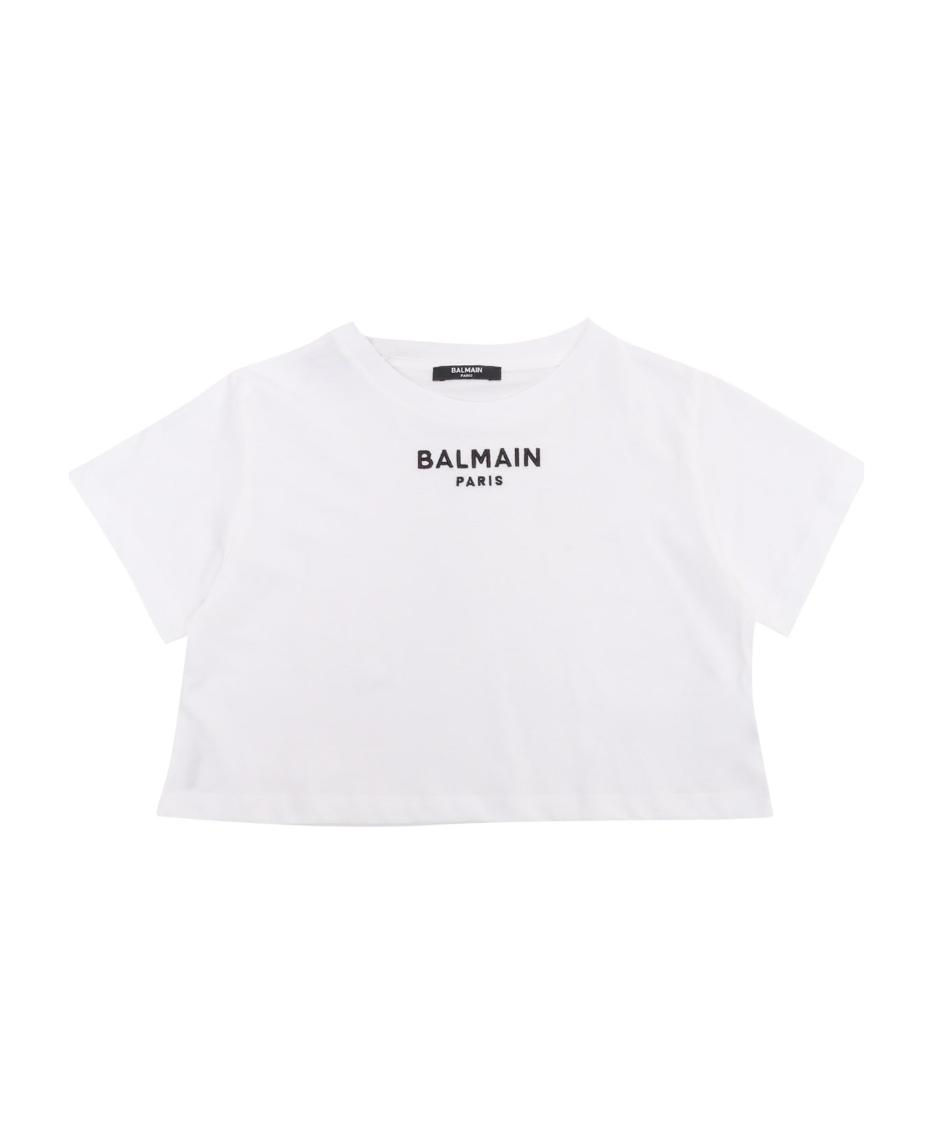 Balmain White Cropped T-shirt - WHITE