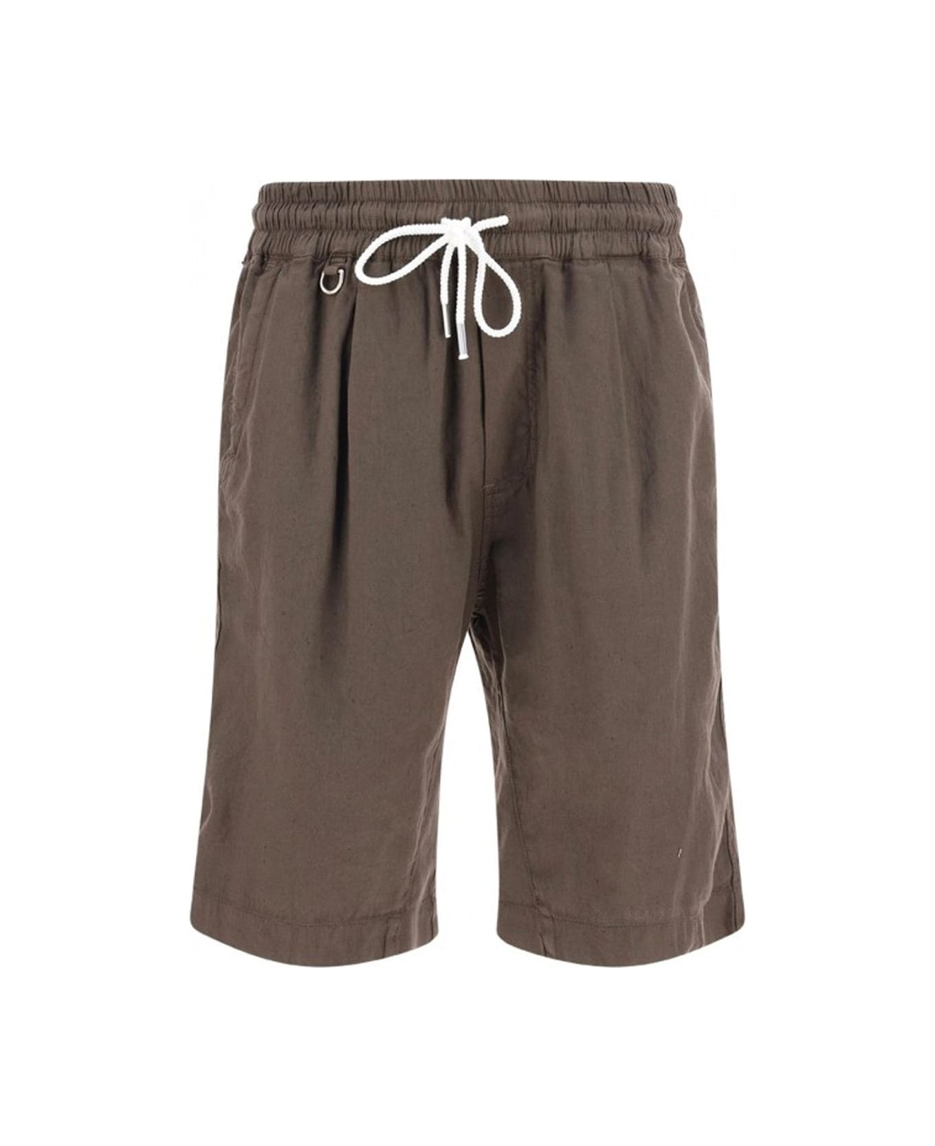 Paolo Pecora Linen Shorts - Brown ショートパンツ