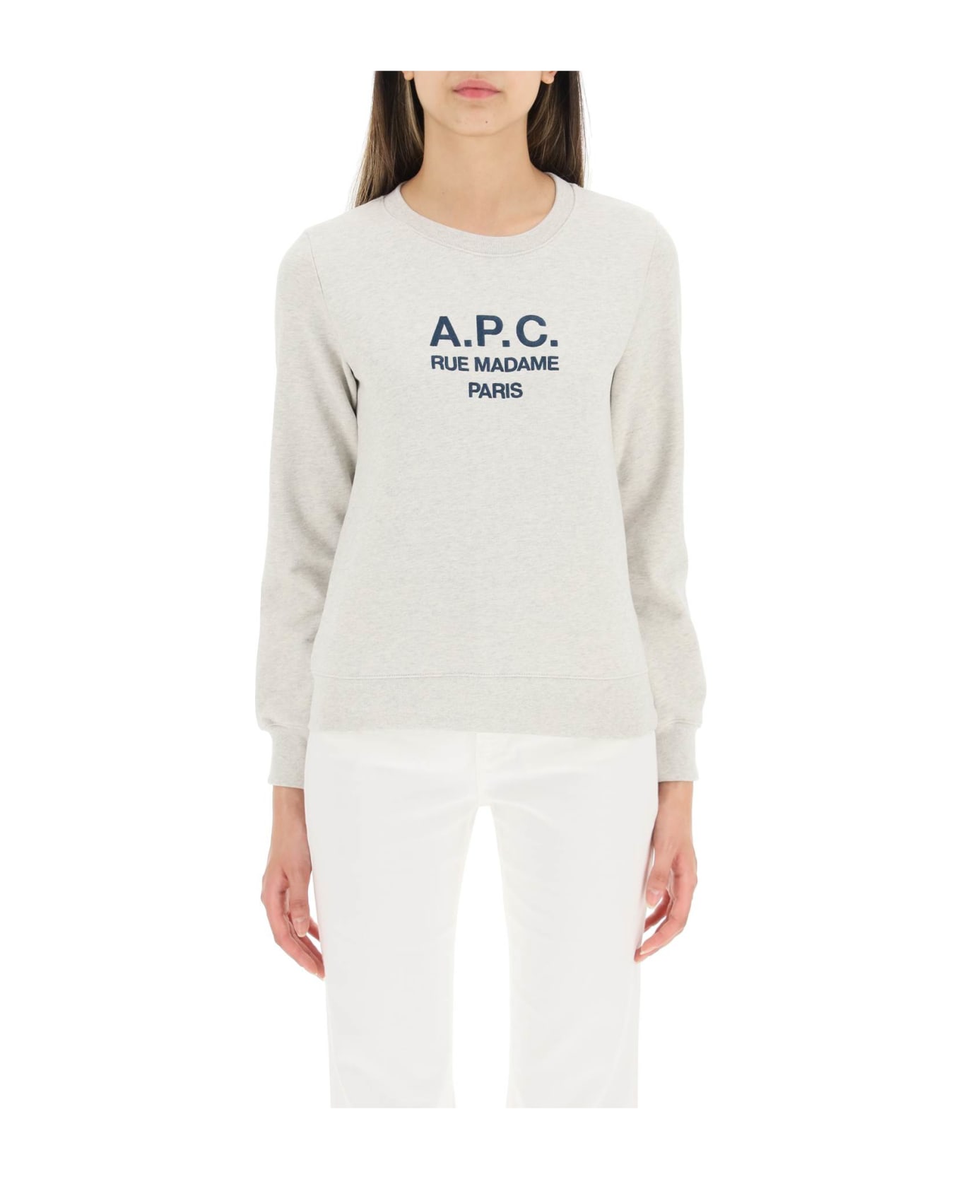 A.P.C. Tina Logo Sweatshirt - Heathered ecru