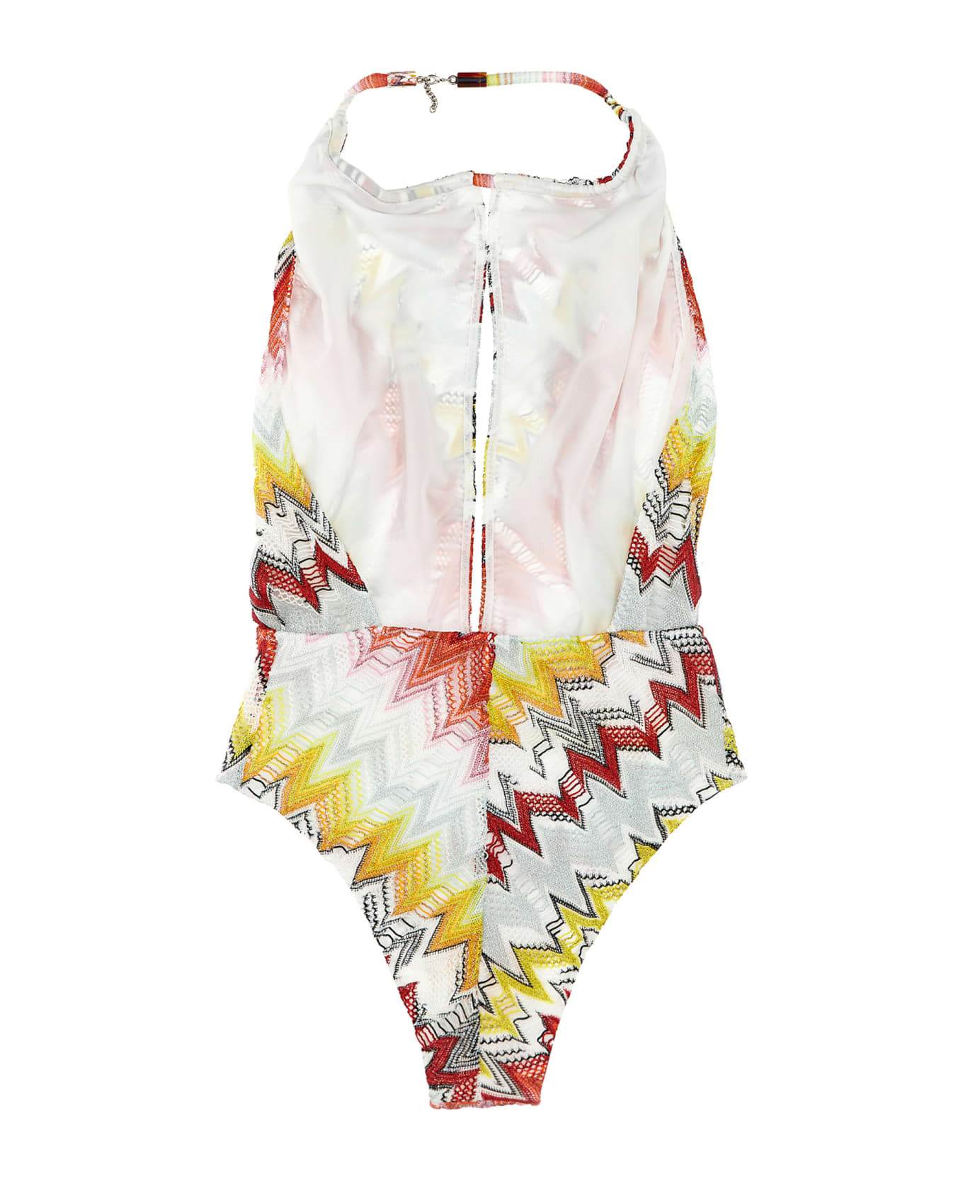 Missoni Patterned One-piece Swimsuit Wide Neckline - Multicolor