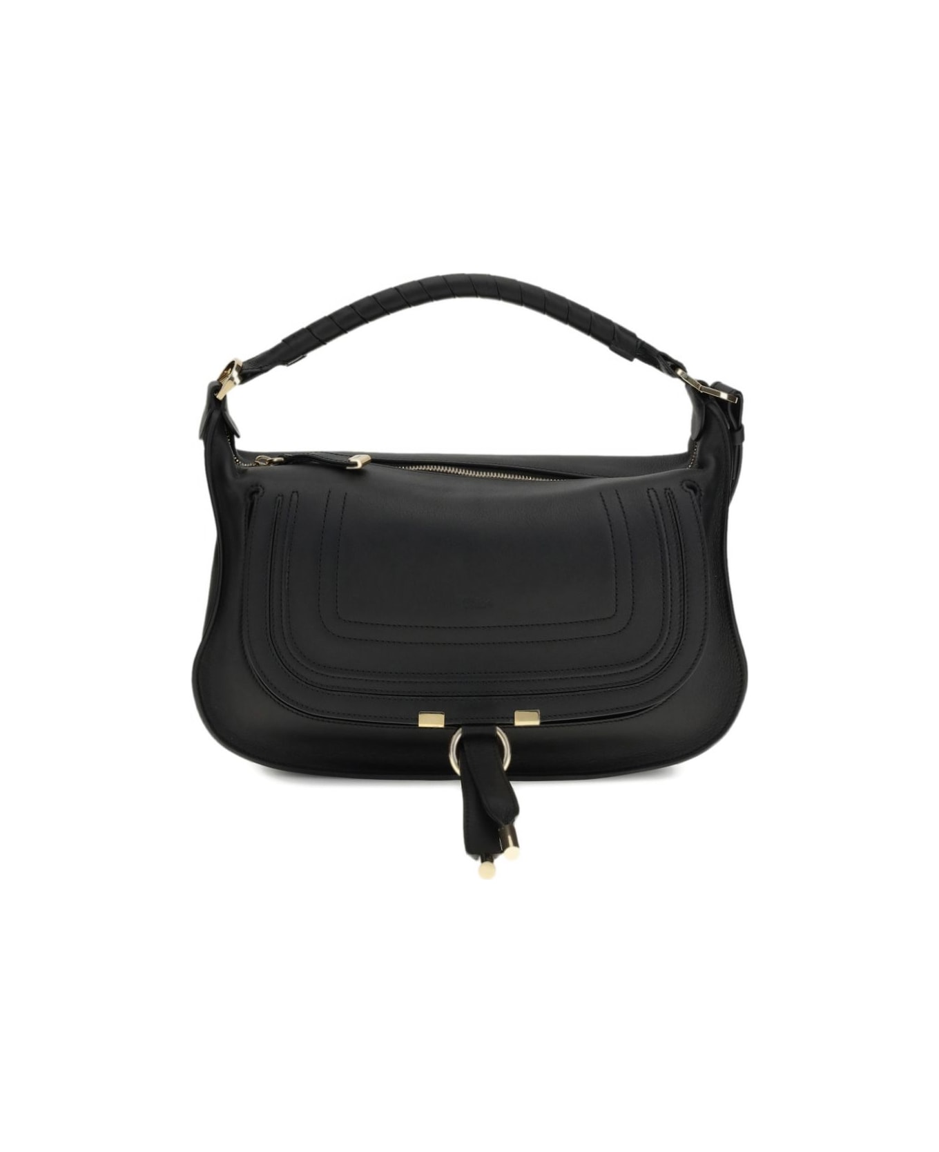 Chloé Marcie Leather Shoulder Bag - Black