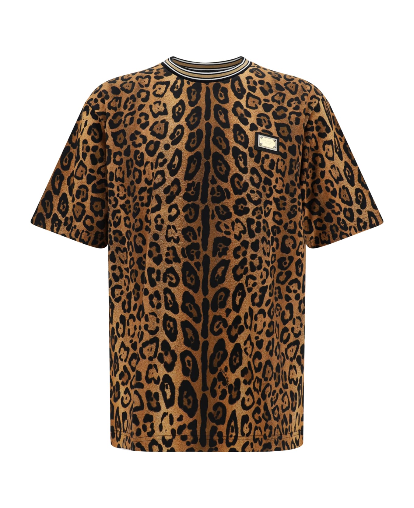 Dolce & Gabbana Animal Print T-shirt - Leo Ingrand Marrone