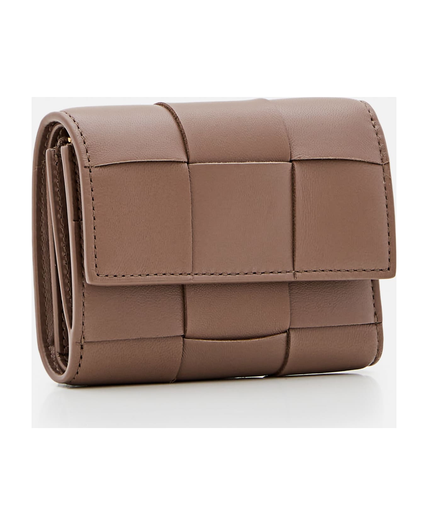 Bottega Veneta Tri-fold Leather Wallet - Brown