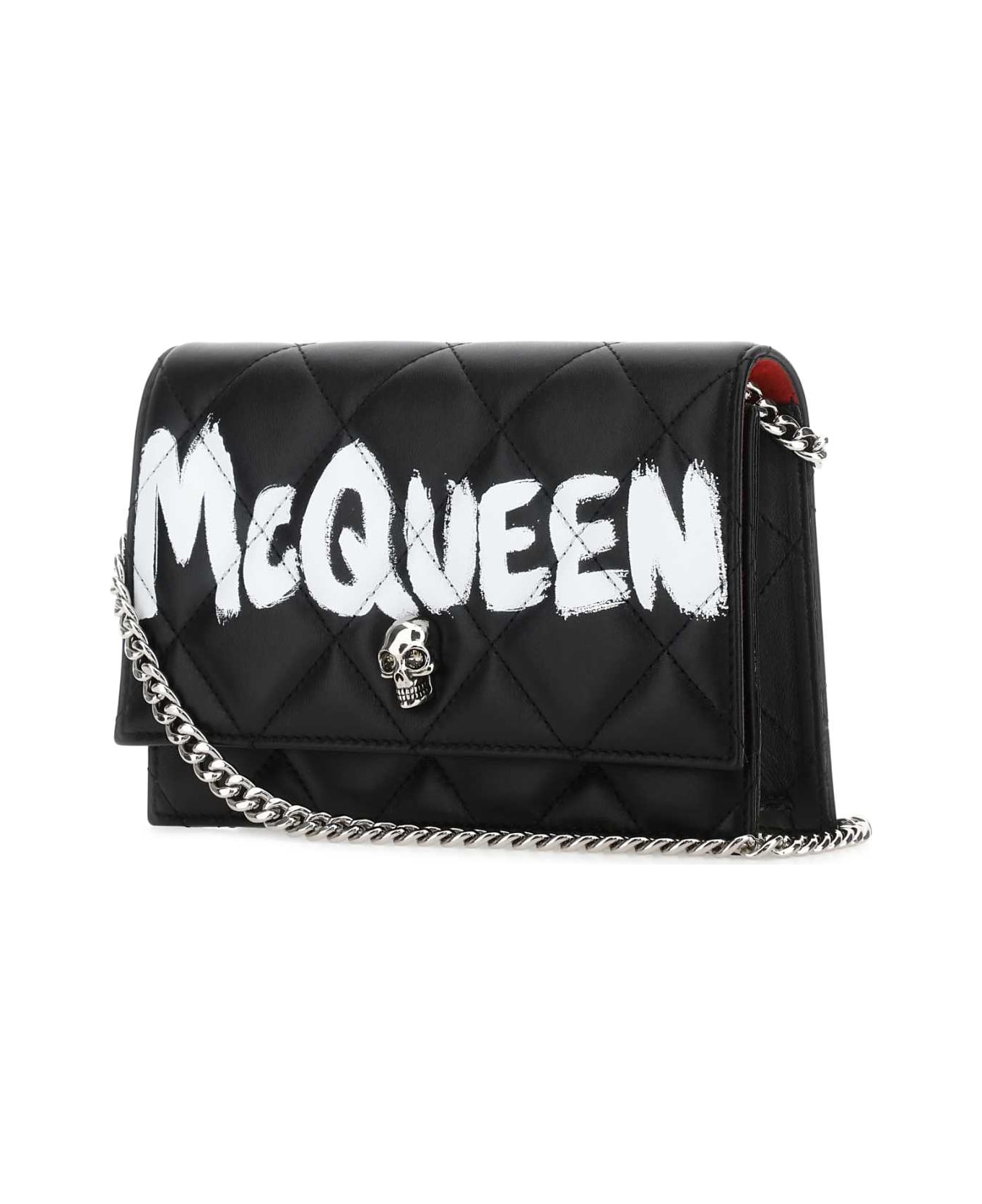 Alexander McQueen Black Leather Small Skull Clutch - 1080