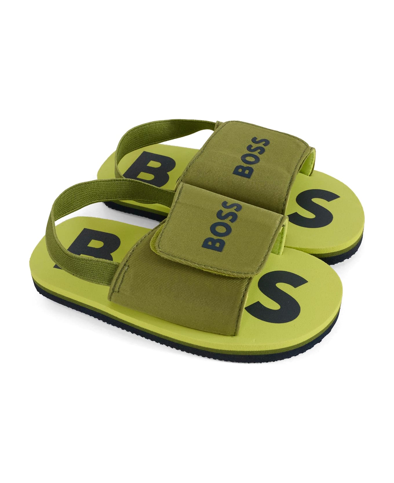 Hugo Boss Green Sandals For Baby Boy And Boy With Logo - Green