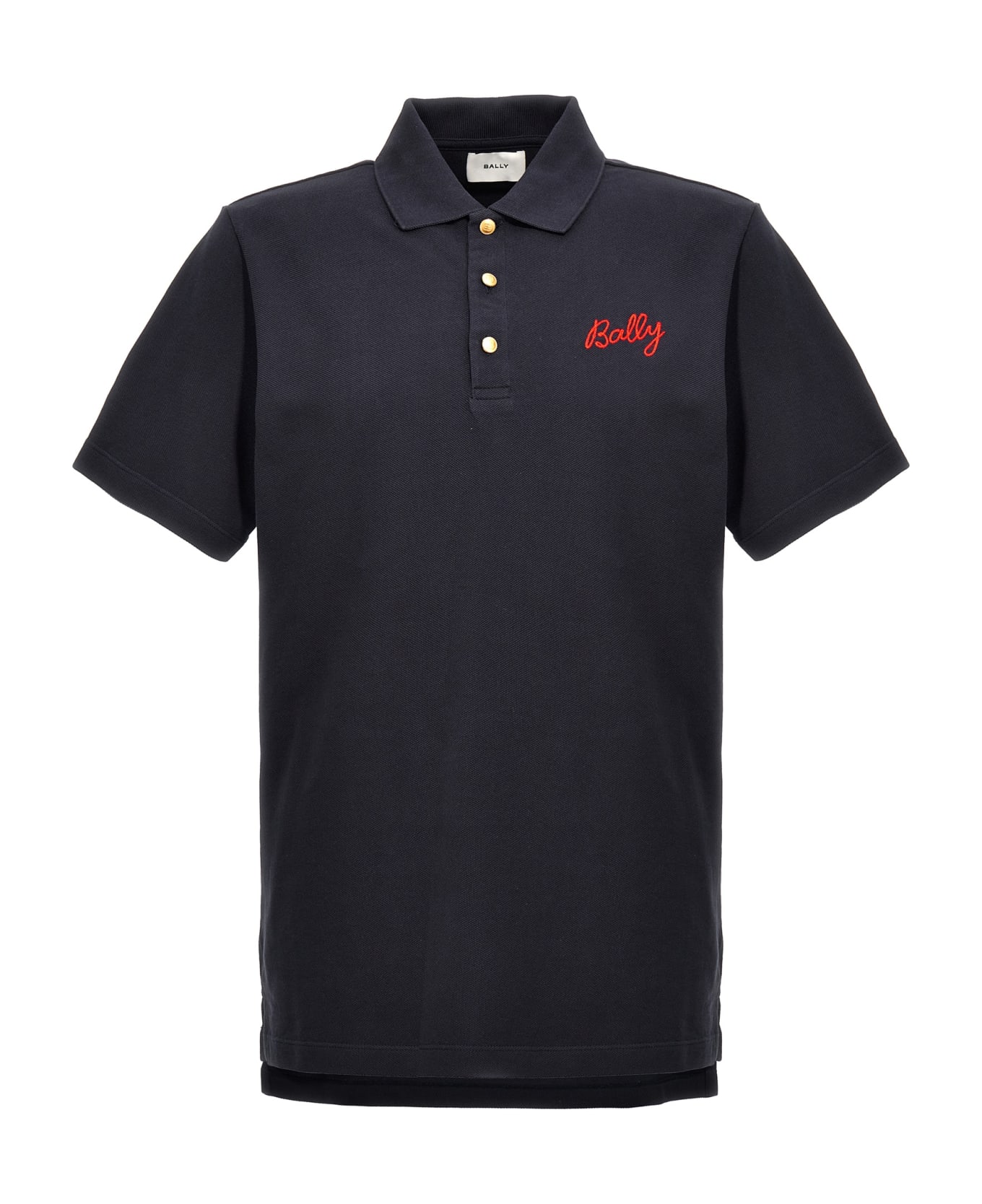 Bally Logo Embroidery Polo Shirt - Blue