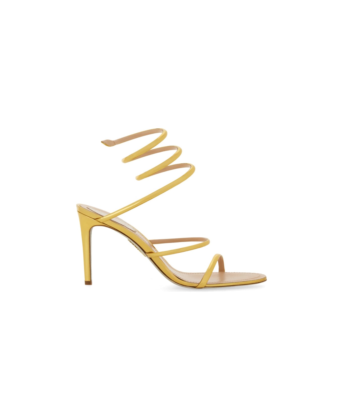 René Caovilla Leather Pumps - GOLD