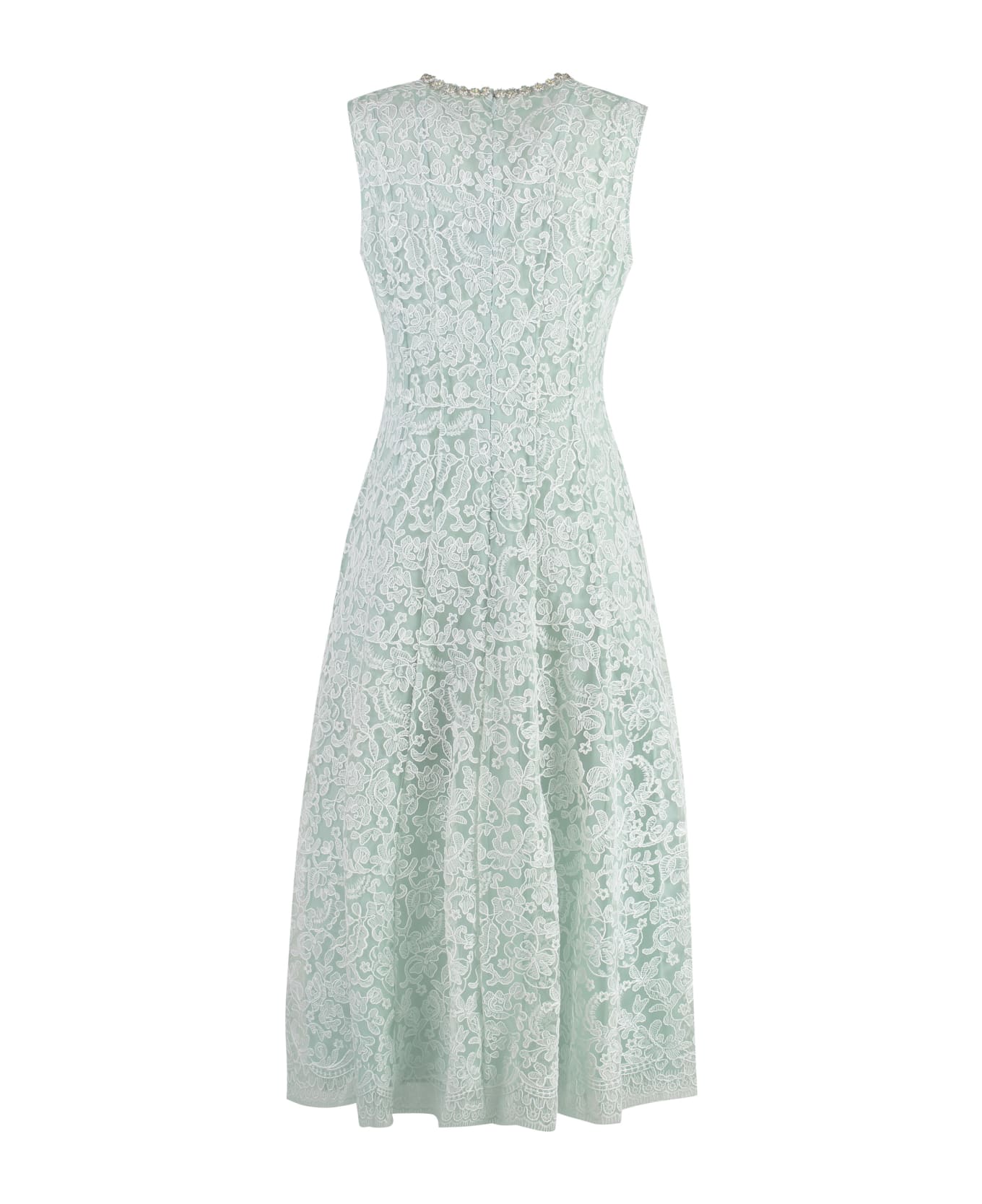 self-portrait Embroidered Tulle Dress - green