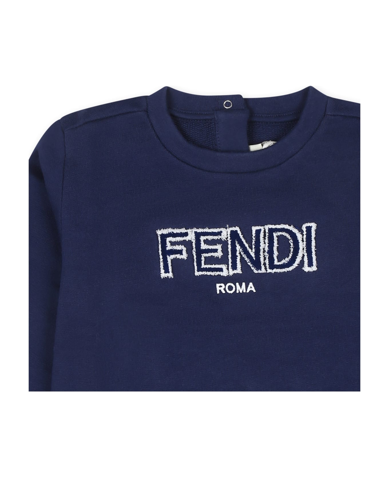 Fendi Blue Sweatshirt For Baby Boy With Fendi Logo - Blue