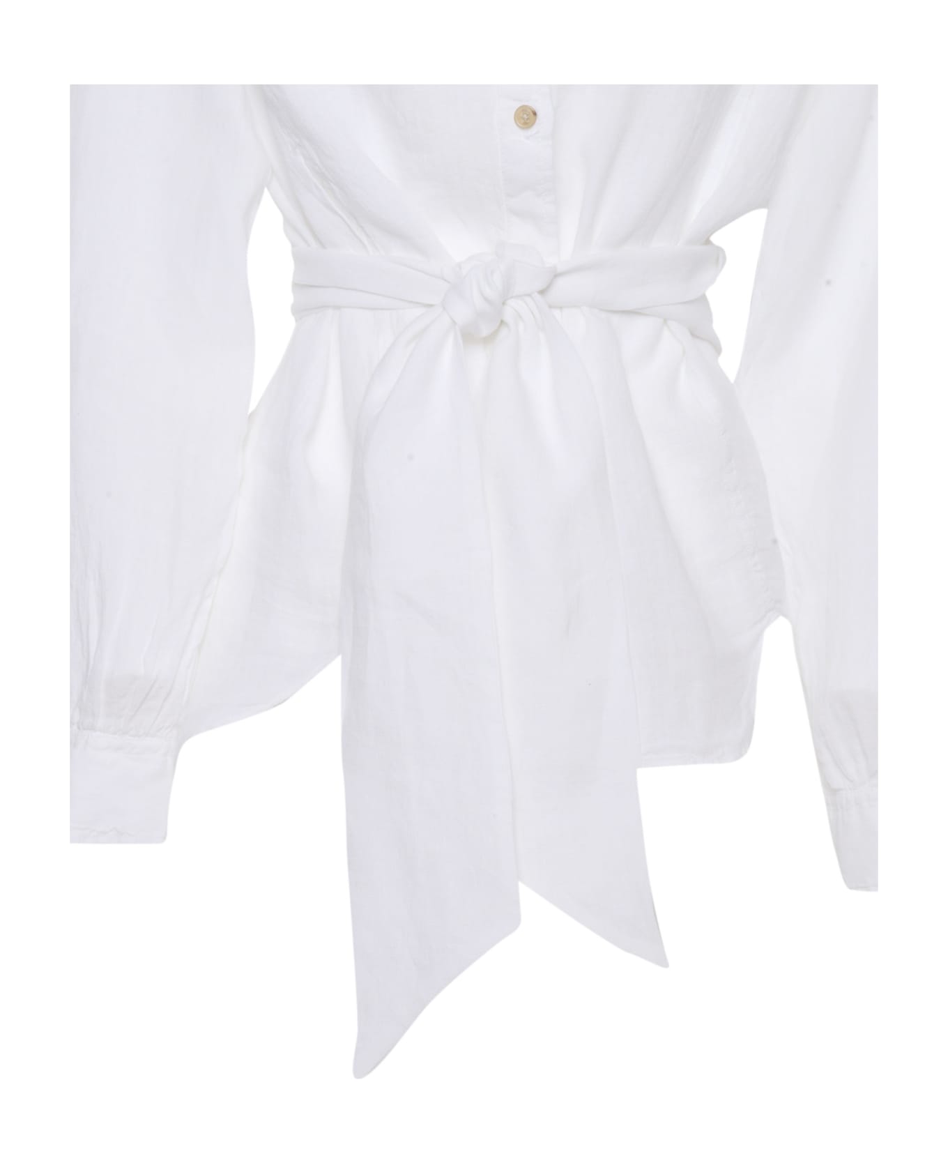 Fay Shirt With Bow - WHITE