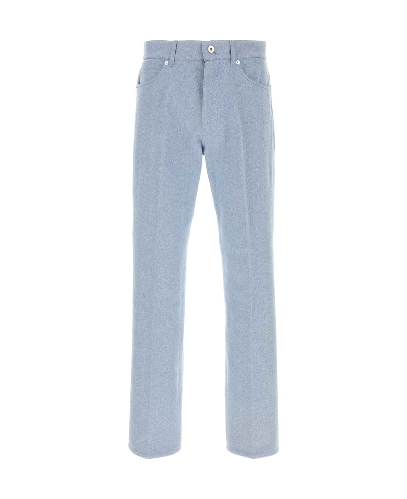 Ferragamo Light-blue Oxford Pant - BLUEECRU