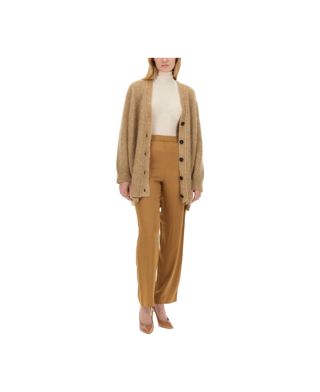 Fabiana Filippi Wool Cardigan - BEIGE