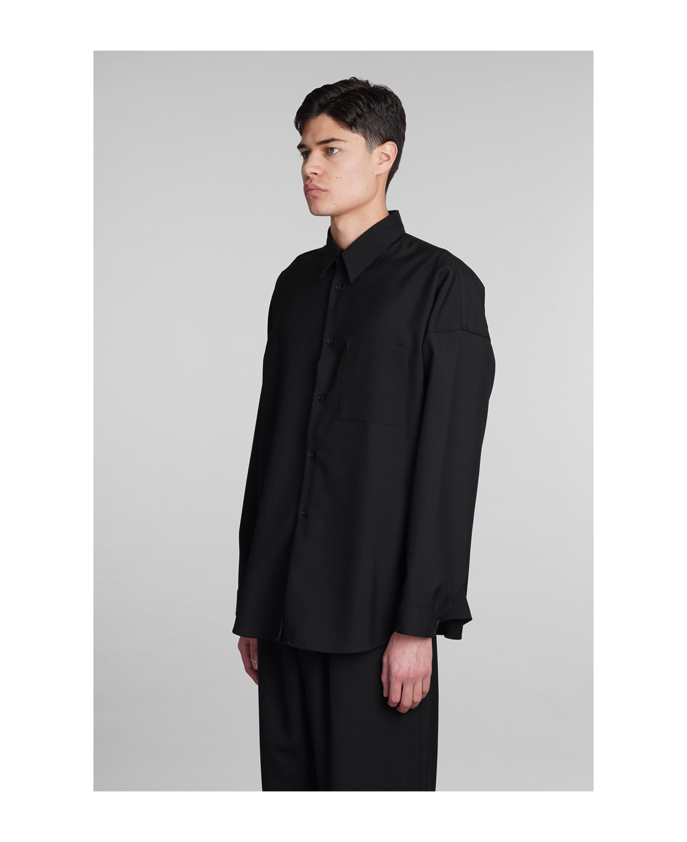 Marni Shirt In Black Wool - Nero