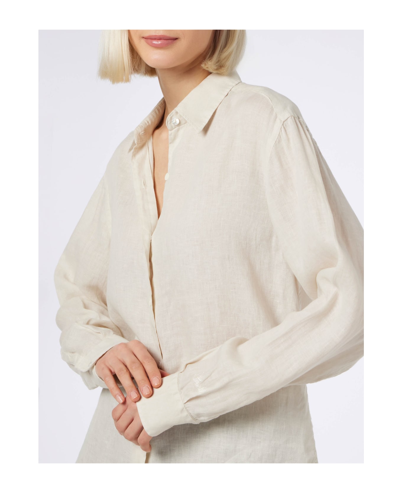 MC2 Saint Barth Woman Off-white Linen Shirt Meredith - WHITE