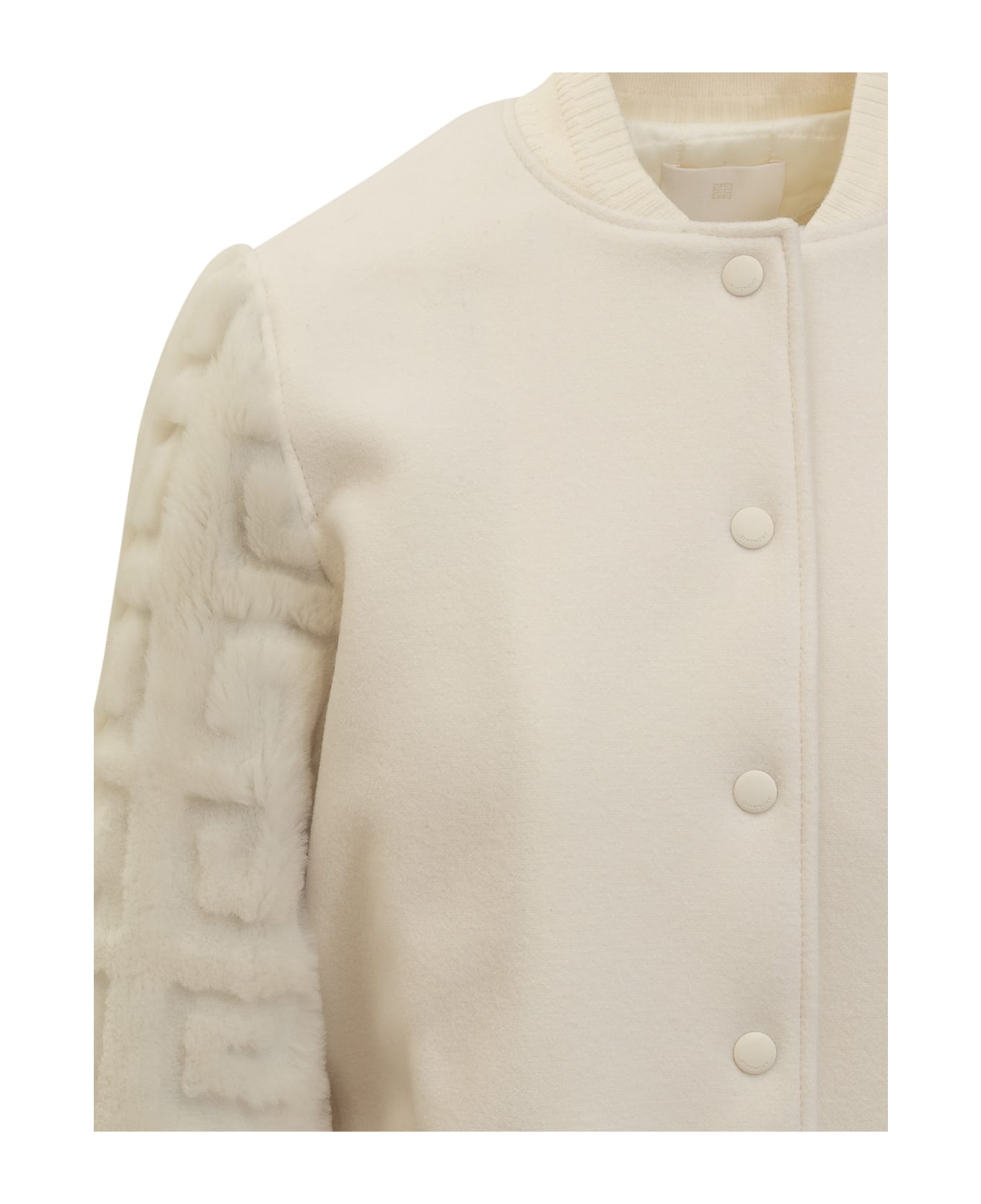 Givenchy Wool And Fur Short Bomber Jacket - WHITE