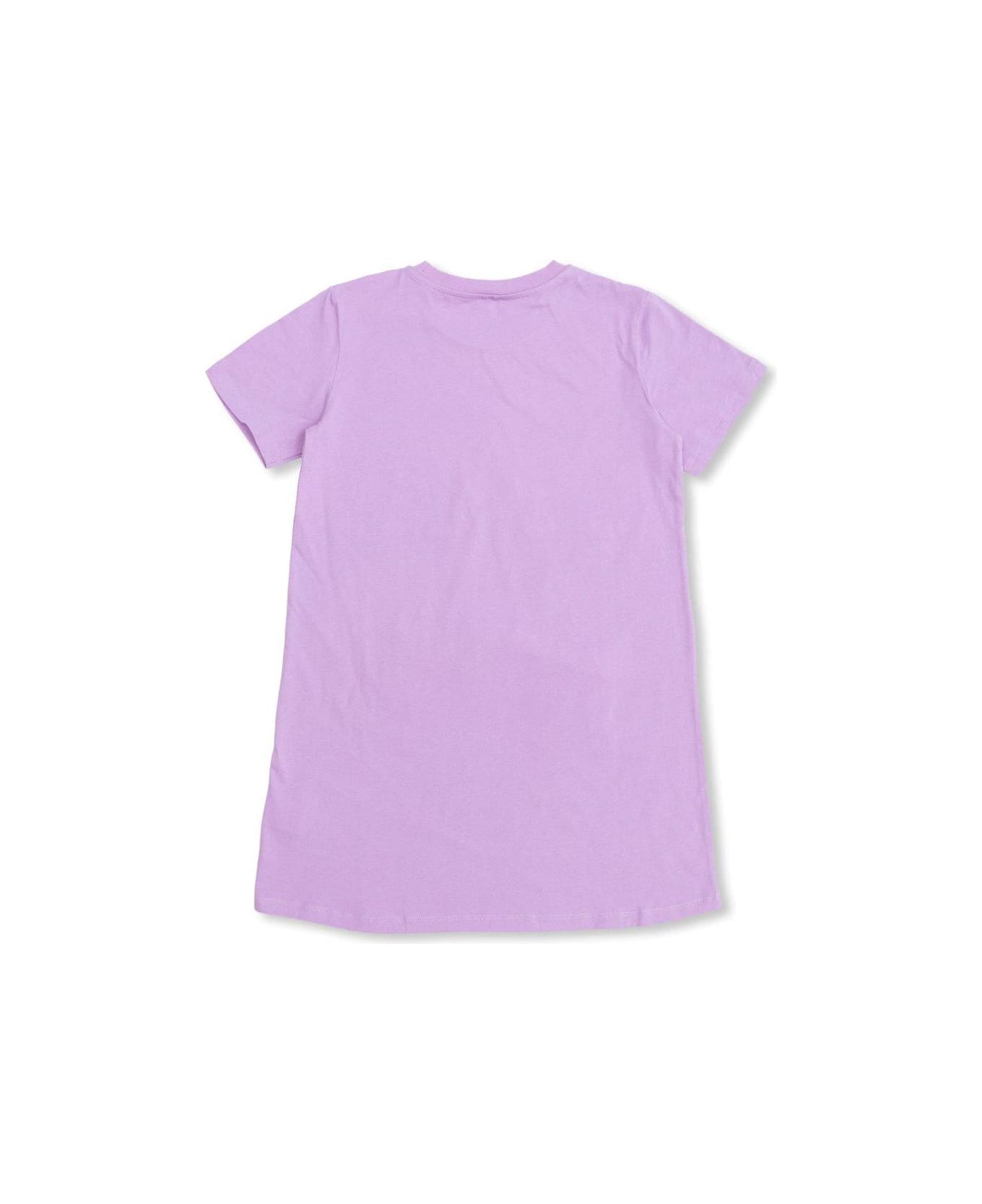 Stella McCartney Kids Star-motif Crewneck T-shirt Dress - PURPLE ワンピース＆ドレス