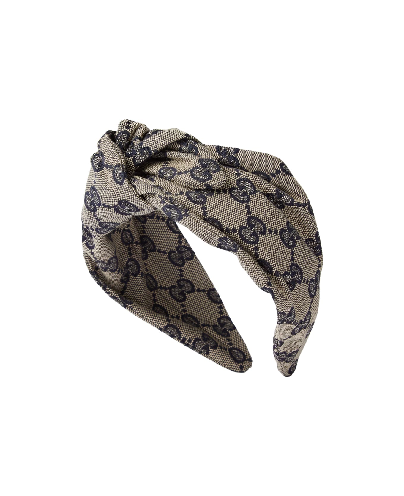 Gucci Gg Fabric Headband With Knot - Beige