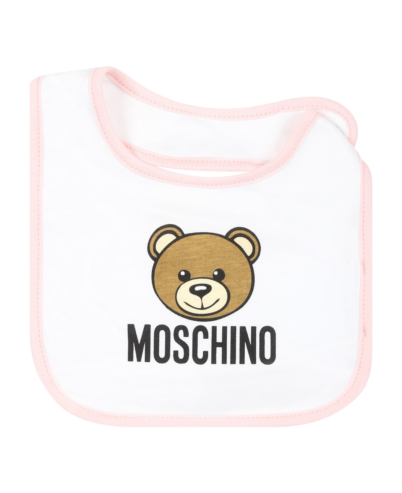 Moschino White Set For Baby Girl With Teddy Bear And Logo - White アクセサリー＆ギフト