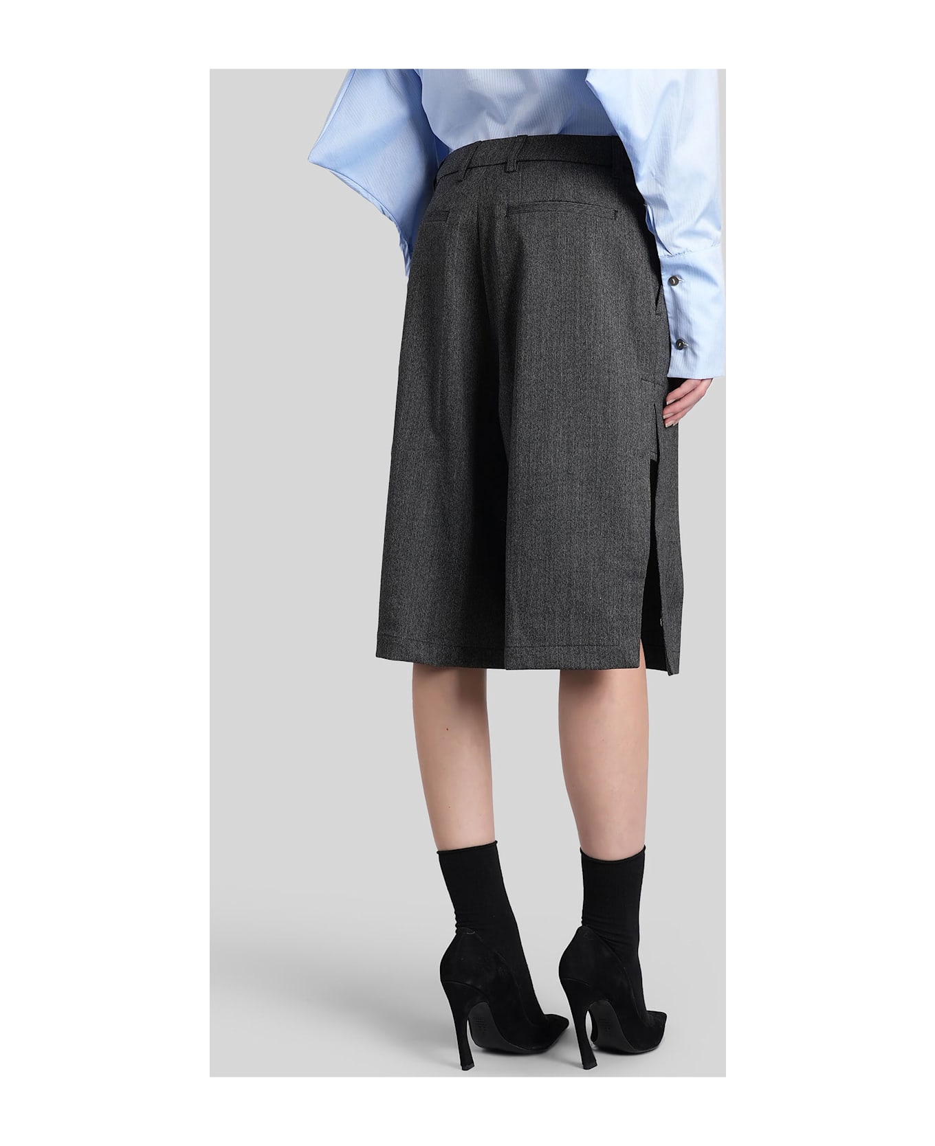 TheLatest C-brenda Shorts In Grey Wool - grey
