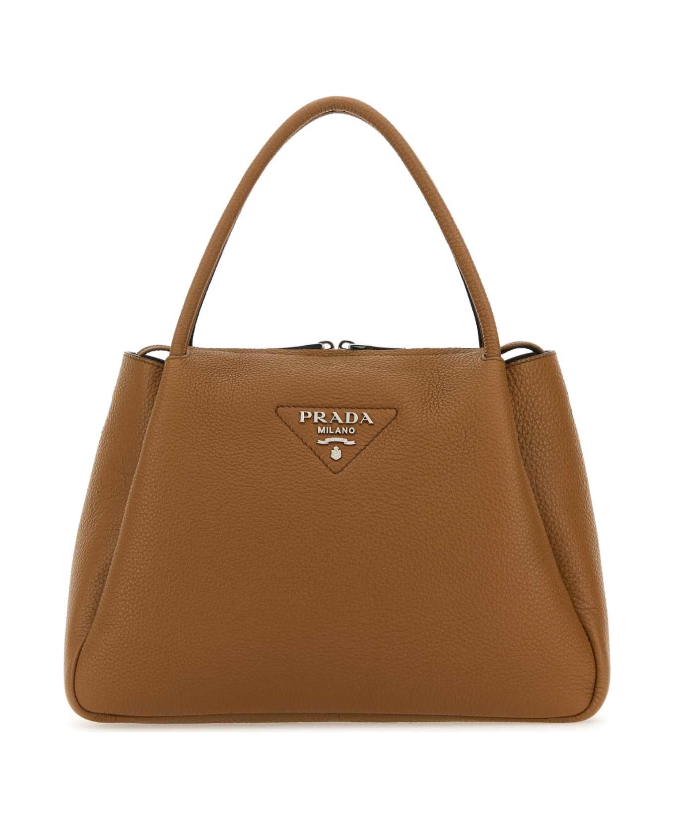 Prada Brown Leather Large Handbag - CARAMEL 0 N